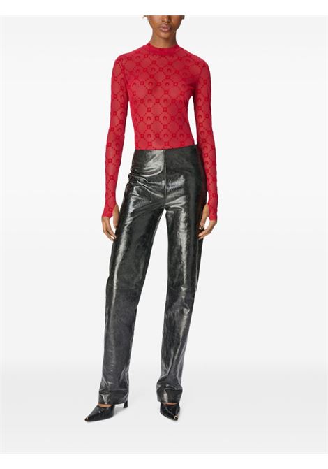 moonogram mesh flock ls highneck woman red MARINE SERRE | WTO388ACJER0005RD11